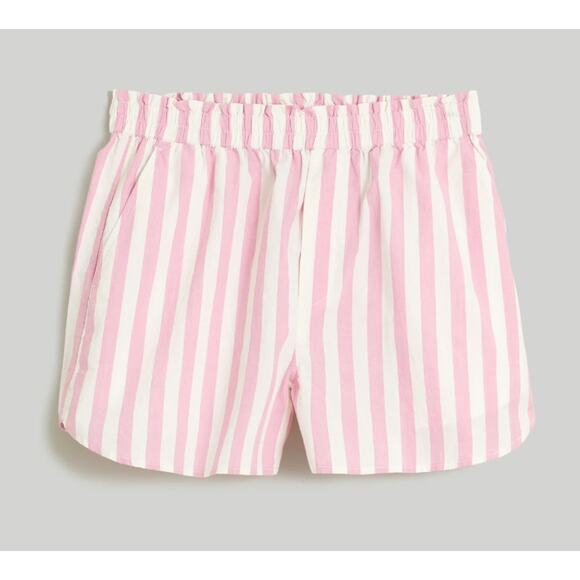 Madewell Pull-On Shorts Pink Stripe - Picture 1 of 5